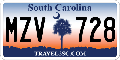SC license plate MZV728