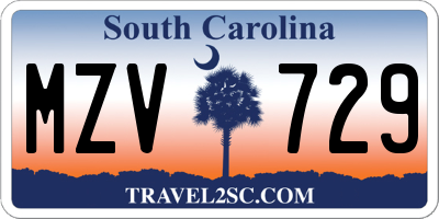SC license plate MZV729