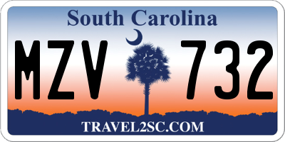 SC license plate MZV732