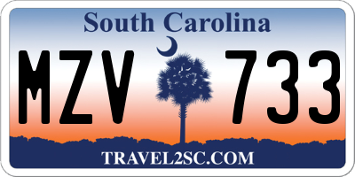 SC license plate MZV733