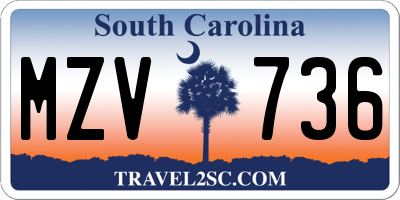 SC license plate MZV736