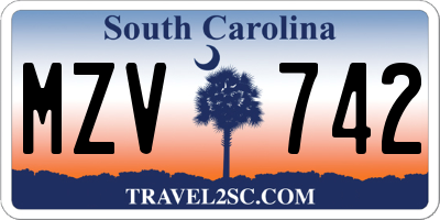 SC license plate MZV742