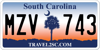 SC license plate MZV743