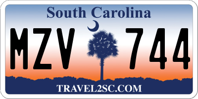 SC license plate MZV744