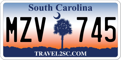 SC license plate MZV745