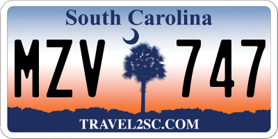 SC license plate MZV747