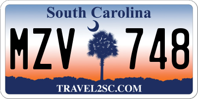 SC license plate MZV748