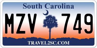 SC license plate MZV749