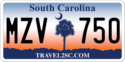SC license plate MZV750