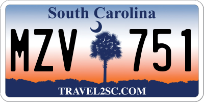 SC license plate MZV751