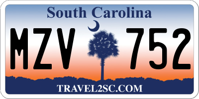 SC license plate MZV752