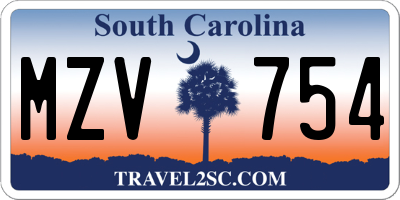 SC license plate MZV754