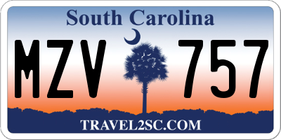 SC license plate MZV757