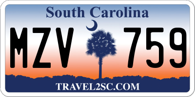 SC license plate MZV759
