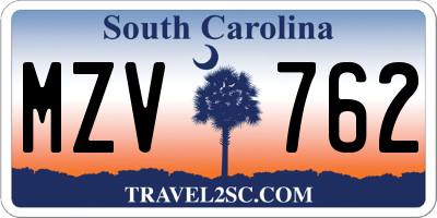 SC license plate MZV762