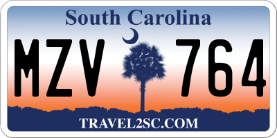 SC license plate MZV764