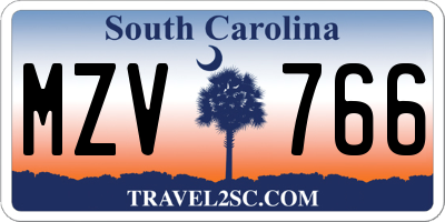 SC license plate MZV766