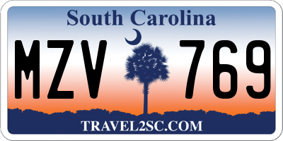 SC license plate MZV769
