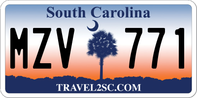 SC license plate MZV771