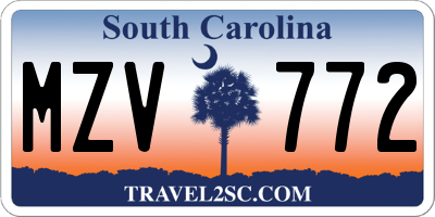 SC license plate MZV772