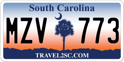 SC license plate MZV773