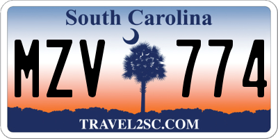 SC license plate MZV774