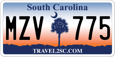 SC license plate MZV775