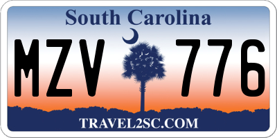 SC license plate MZV776