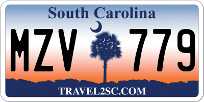 SC license plate MZV779