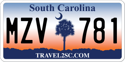 SC license plate MZV781