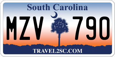 SC license plate MZV790