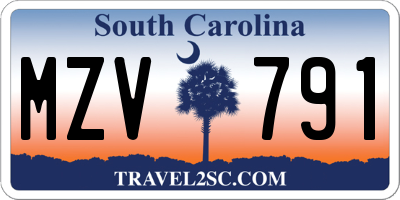 SC license plate MZV791