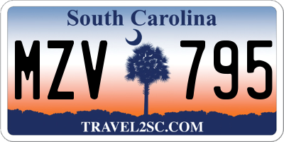 SC license plate MZV795