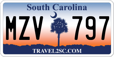 SC license plate MZV797