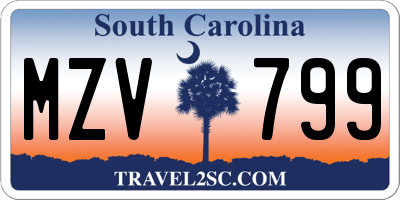 SC license plate MZV799