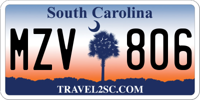 SC license plate MZV806