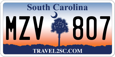 SC license plate MZV807