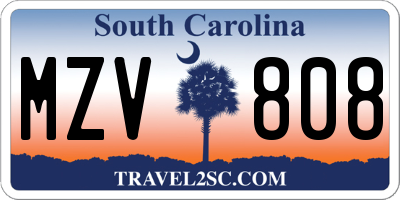 SC license plate MZV808
