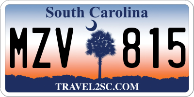 SC license plate MZV815