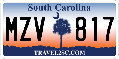SC license plate MZV817