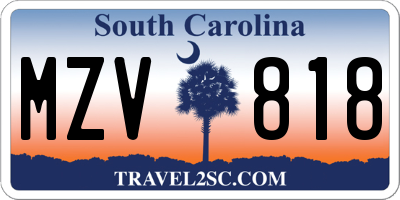 SC license plate MZV818