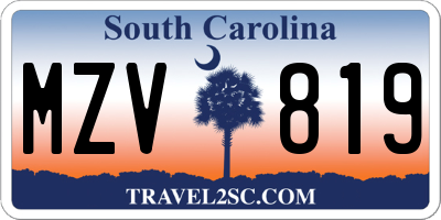 SC license plate MZV819