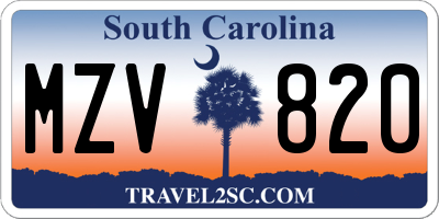 SC license plate MZV820