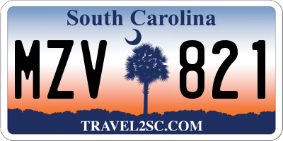SC license plate MZV821