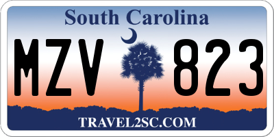 SC license plate MZV823