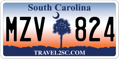 SC license plate MZV824