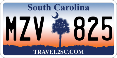 SC license plate MZV825