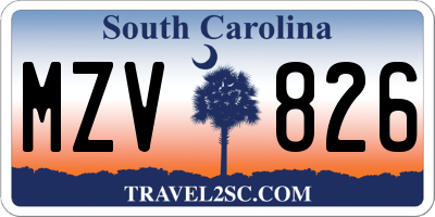 SC license plate MZV826