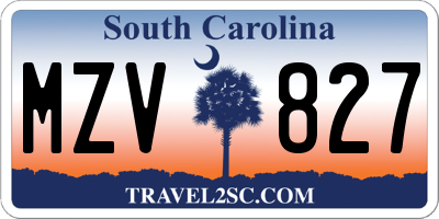 SC license plate MZV827