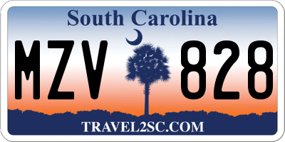 SC license plate MZV828
